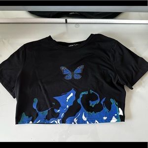 Butterfly Graphic Tee Cropped